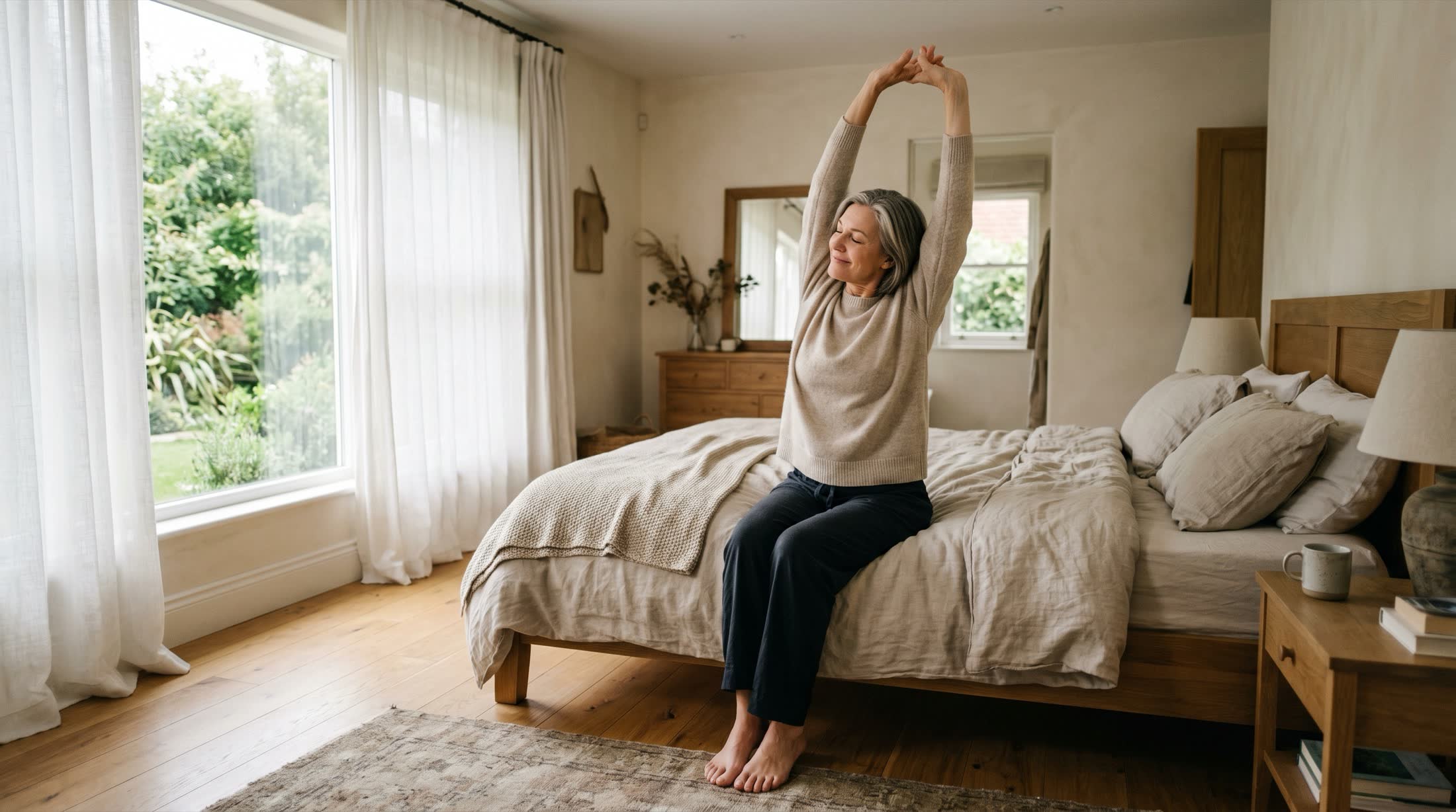 A person moving their shoulder freely with relief